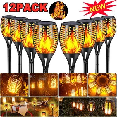 Solar Flame Torch Light Flickering Light Waterproof Garden Decoration Outdoor Lawn Path Yard Patio Floor Lamp