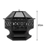 Portable Outdoor Fire pit Round Lattice Fireplace