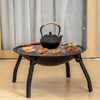 Fire Pit BBQ Grill Round Basin Collapsable